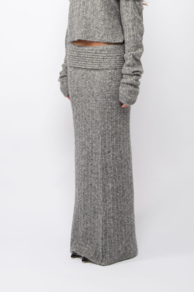 Cloud Maxi Skirt Grey Melange